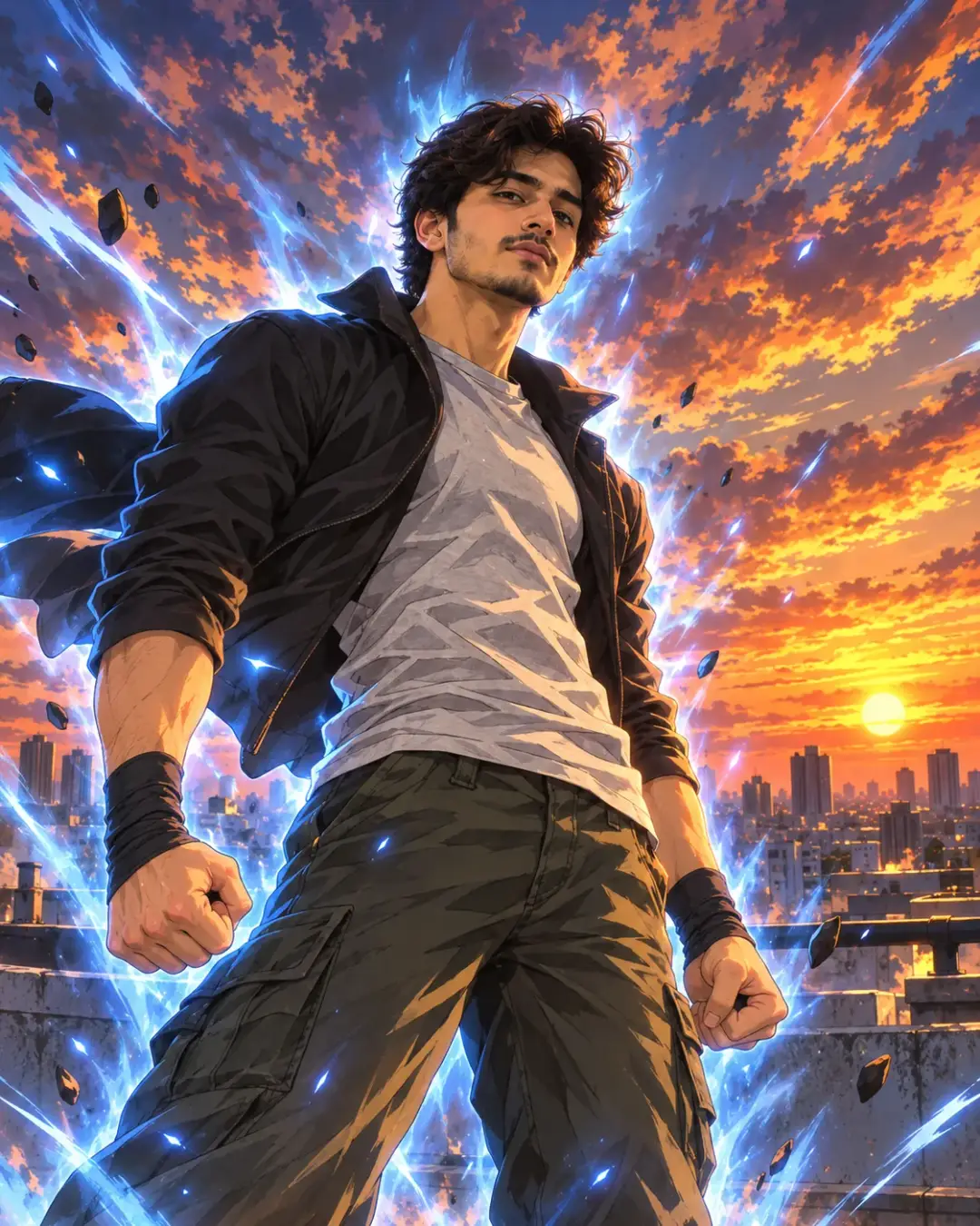 Anime Boy AI Photo Prompt (Power Aura) AI photo result