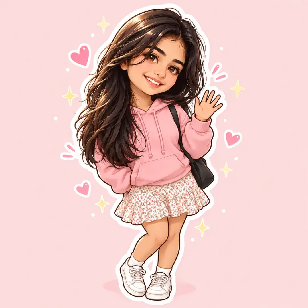 Cute Chibi AI Photo Prompt for Girls (Sticker) AI photo result