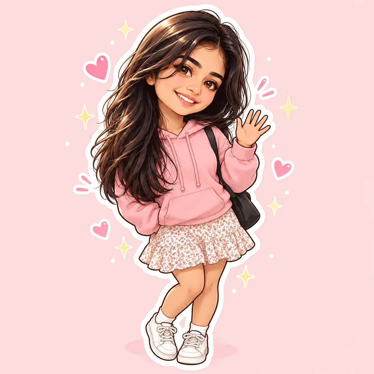 AI result showing Cute Chibi AI Photo Prompt for Girls (Sticker)
