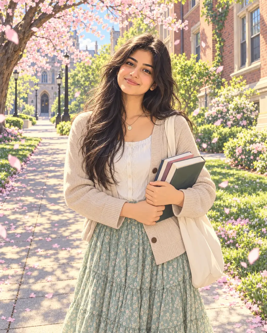 Pastel Anime College Girl AI Photo Prompt AI photo result