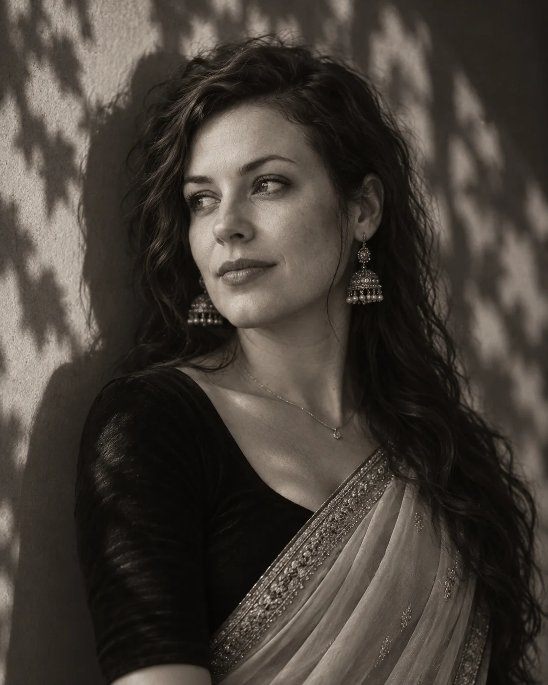 AI result showing Shadowed Saree Noir