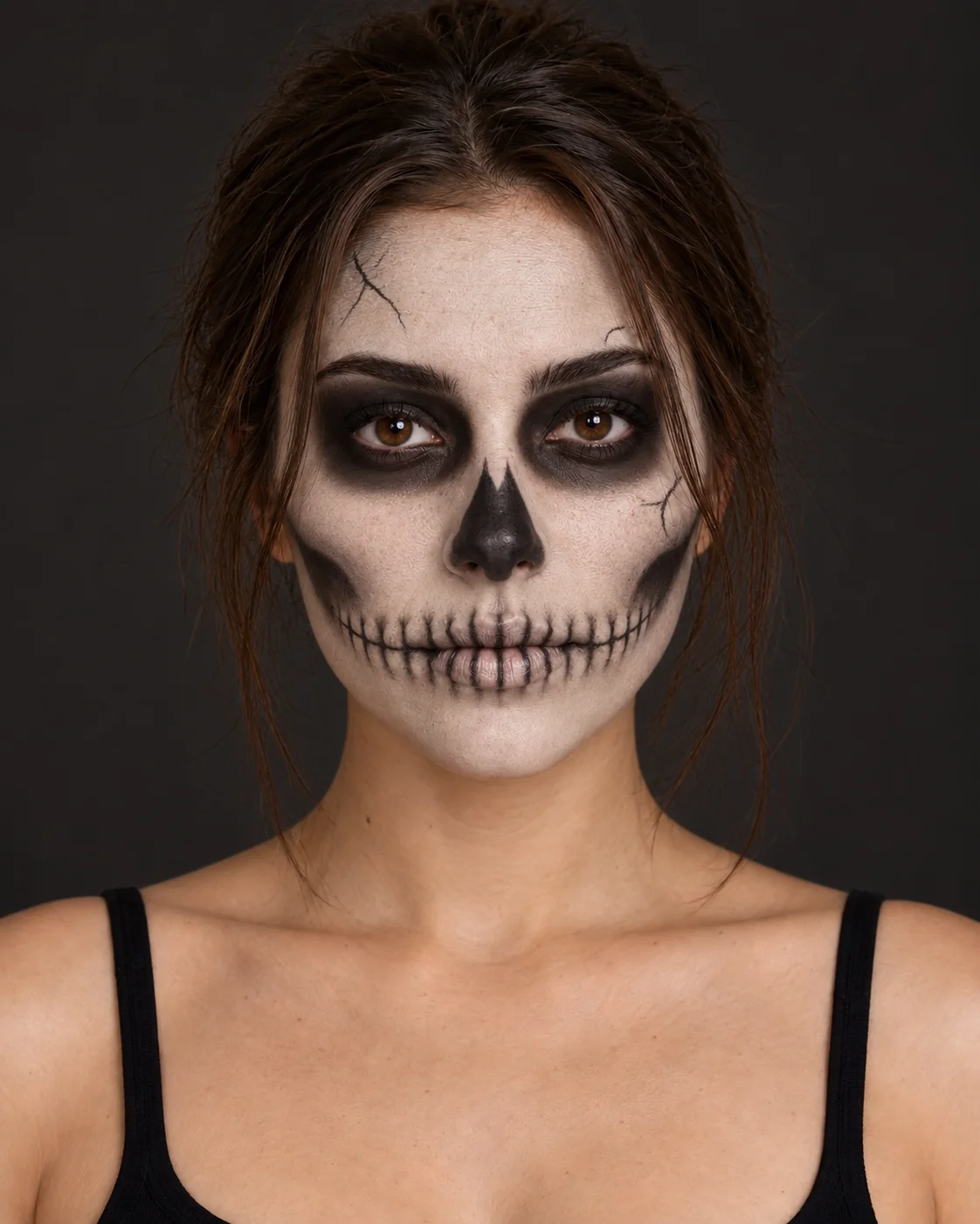 AI result showing Skeleton Face Paint Portrait