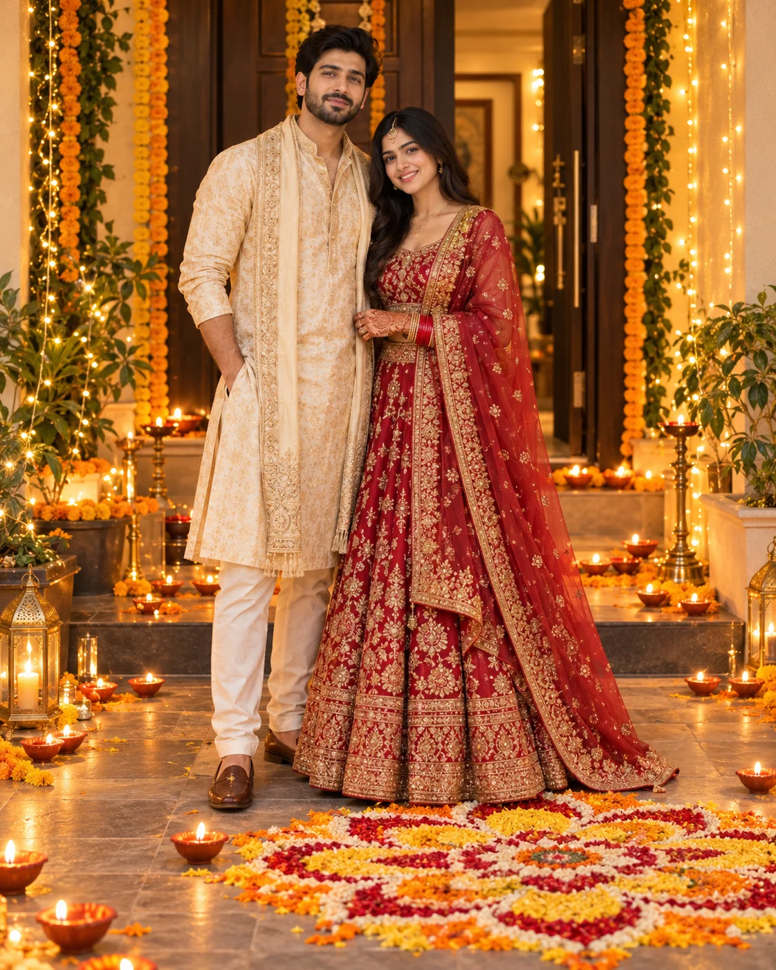 AI result showing First Diwali as a Married Couple