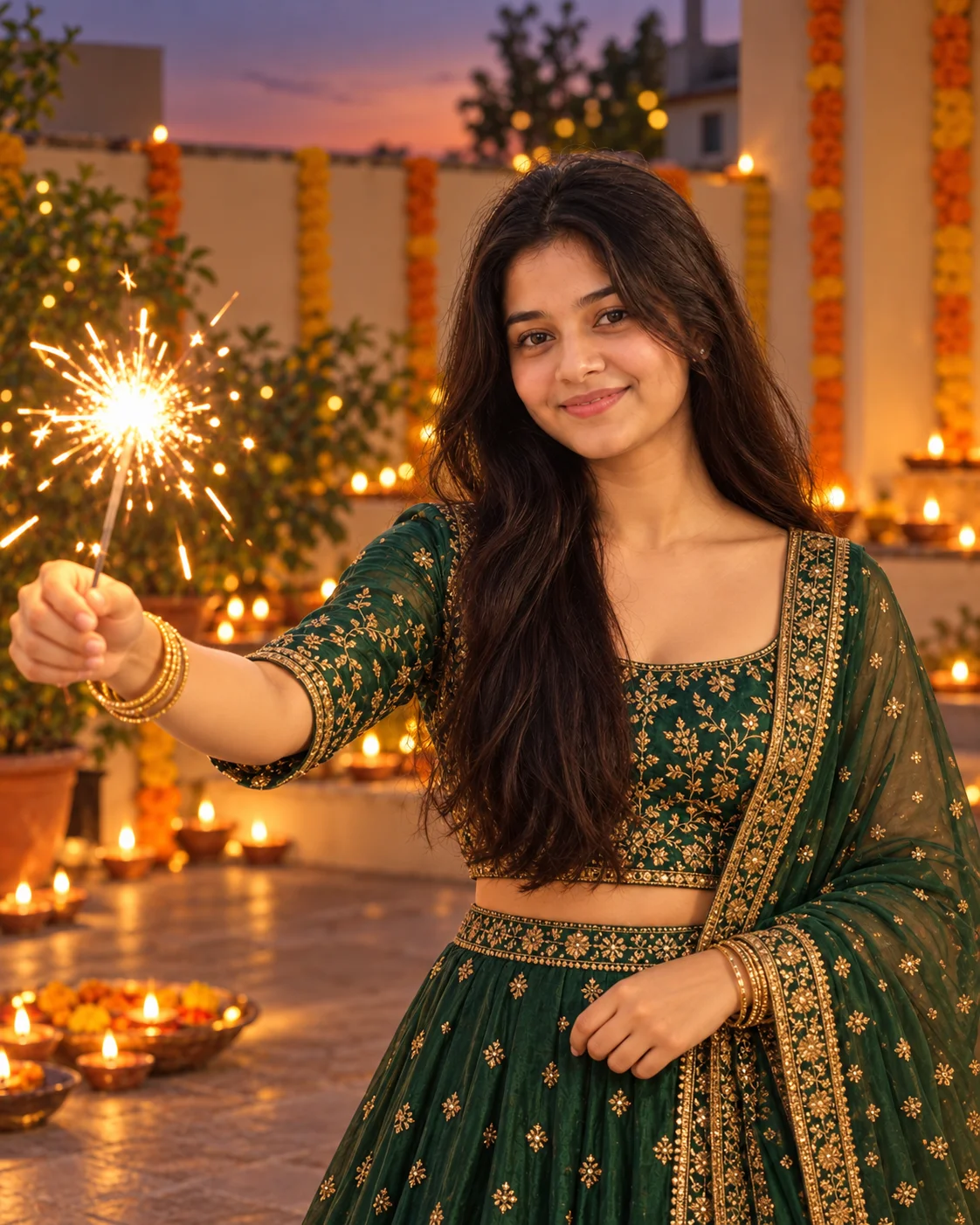 AI result showing Golden-Hour Sparkler Shot