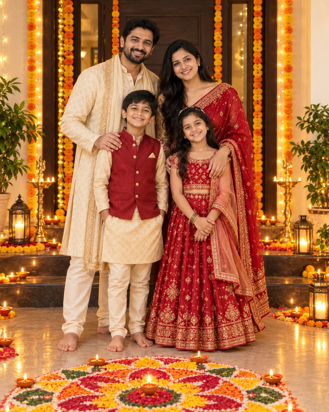 AI result showing Family Lakshmi Puja Photo
