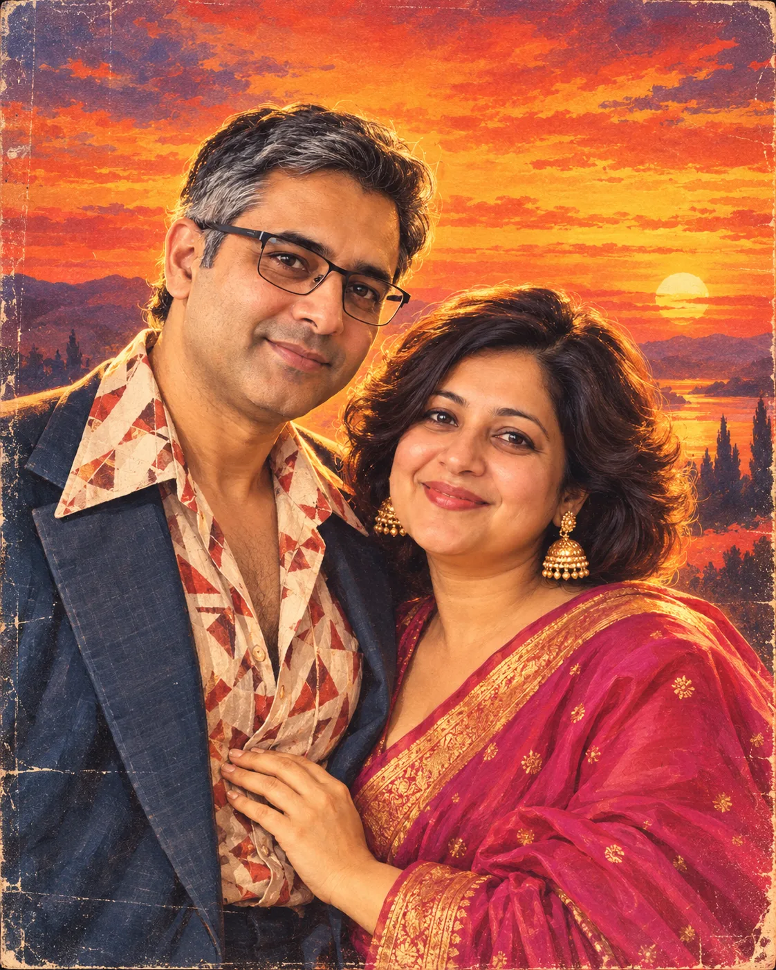 AI result showing 80s Film Poster Couple