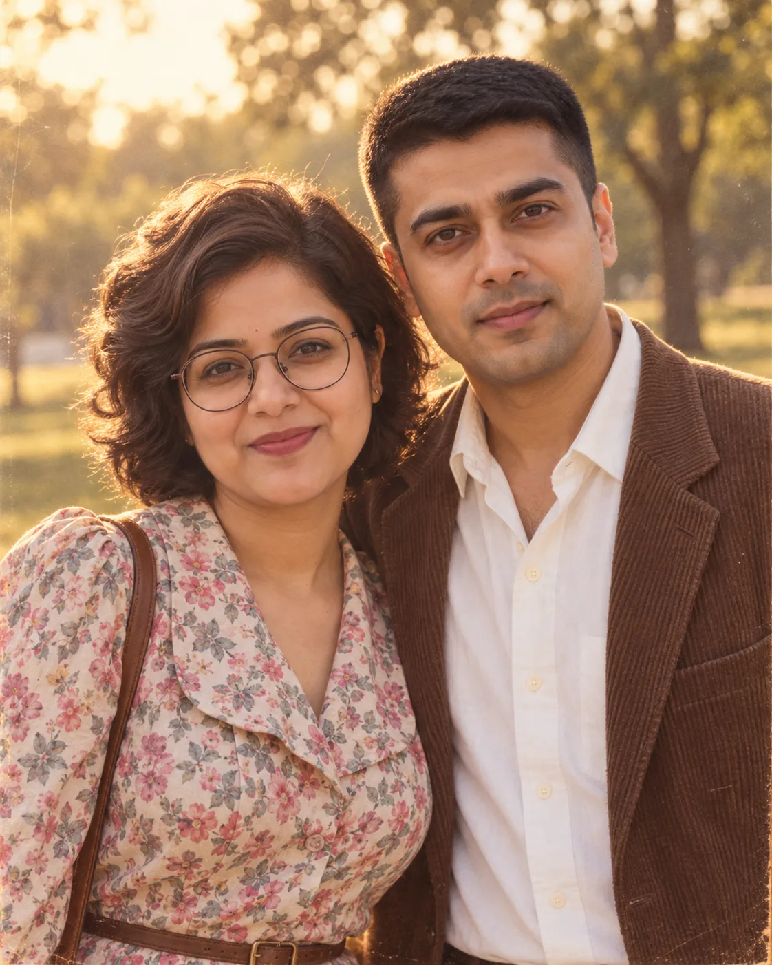 AI result showing Two Photos, One 80s Couple