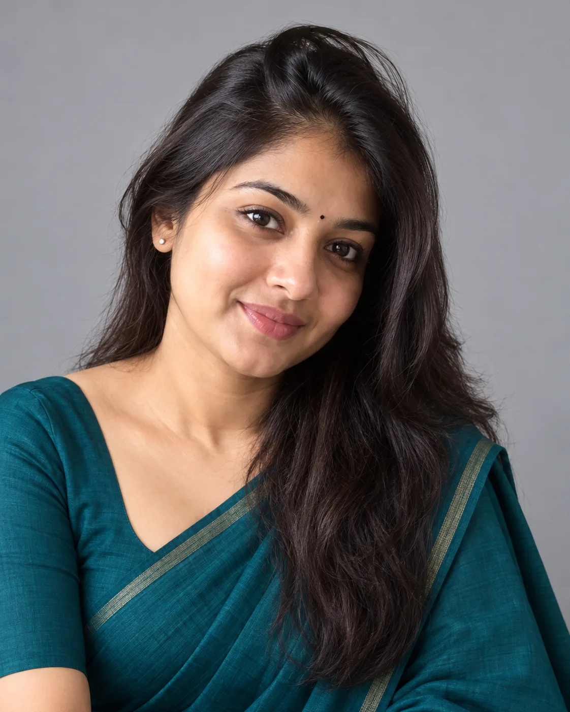 AI result showing Saree Office LinkedIn Photo Prompt for Gemini (Women)