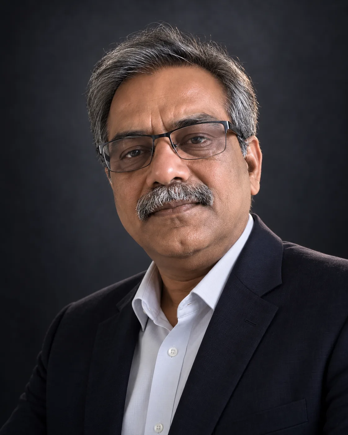 AI result showing Executive Dark Studio LinkedIn Photo Prompt for Gemini
